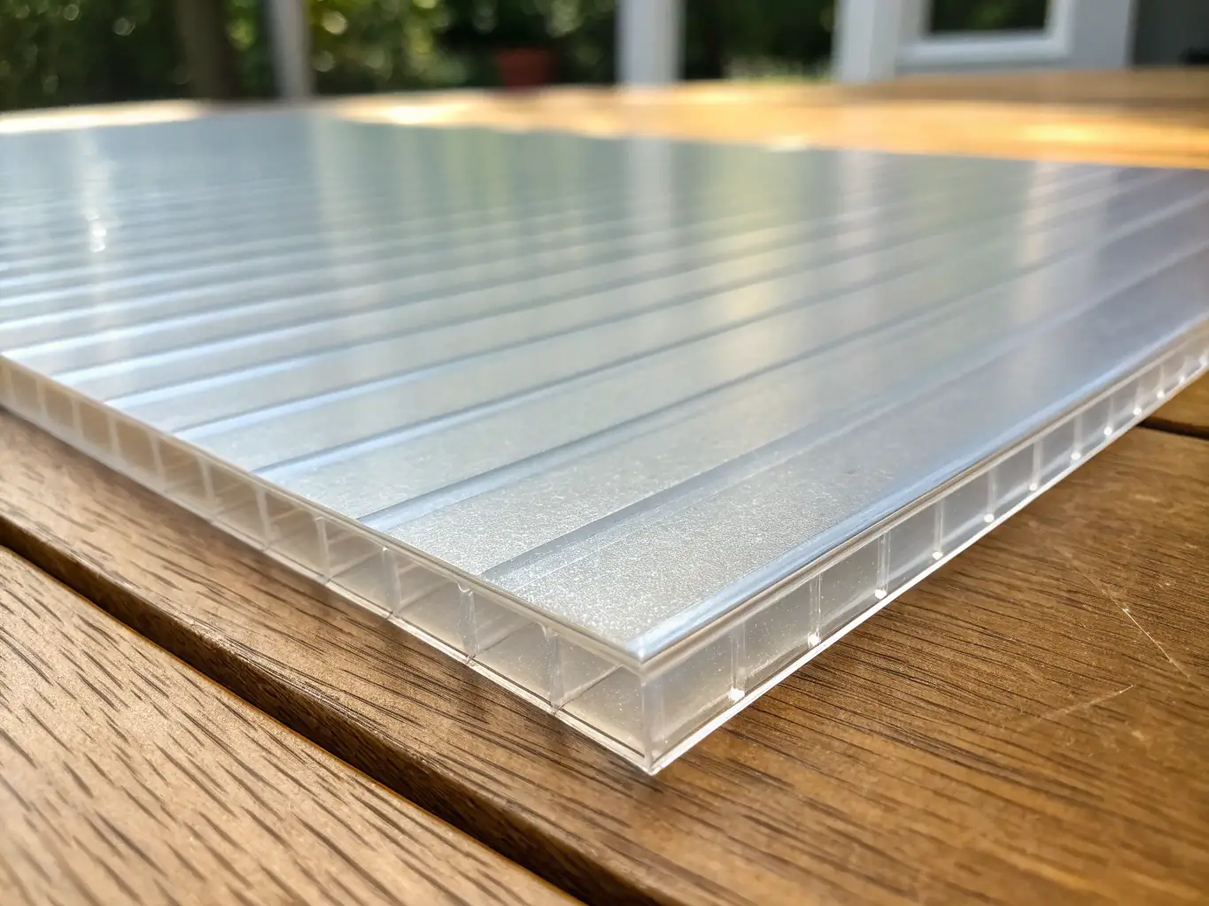 A stack of pristine, clear glass sheets ready for cutting and processing in a manufacturing setting, representing Eagleton Glass's commitment to quality materials.